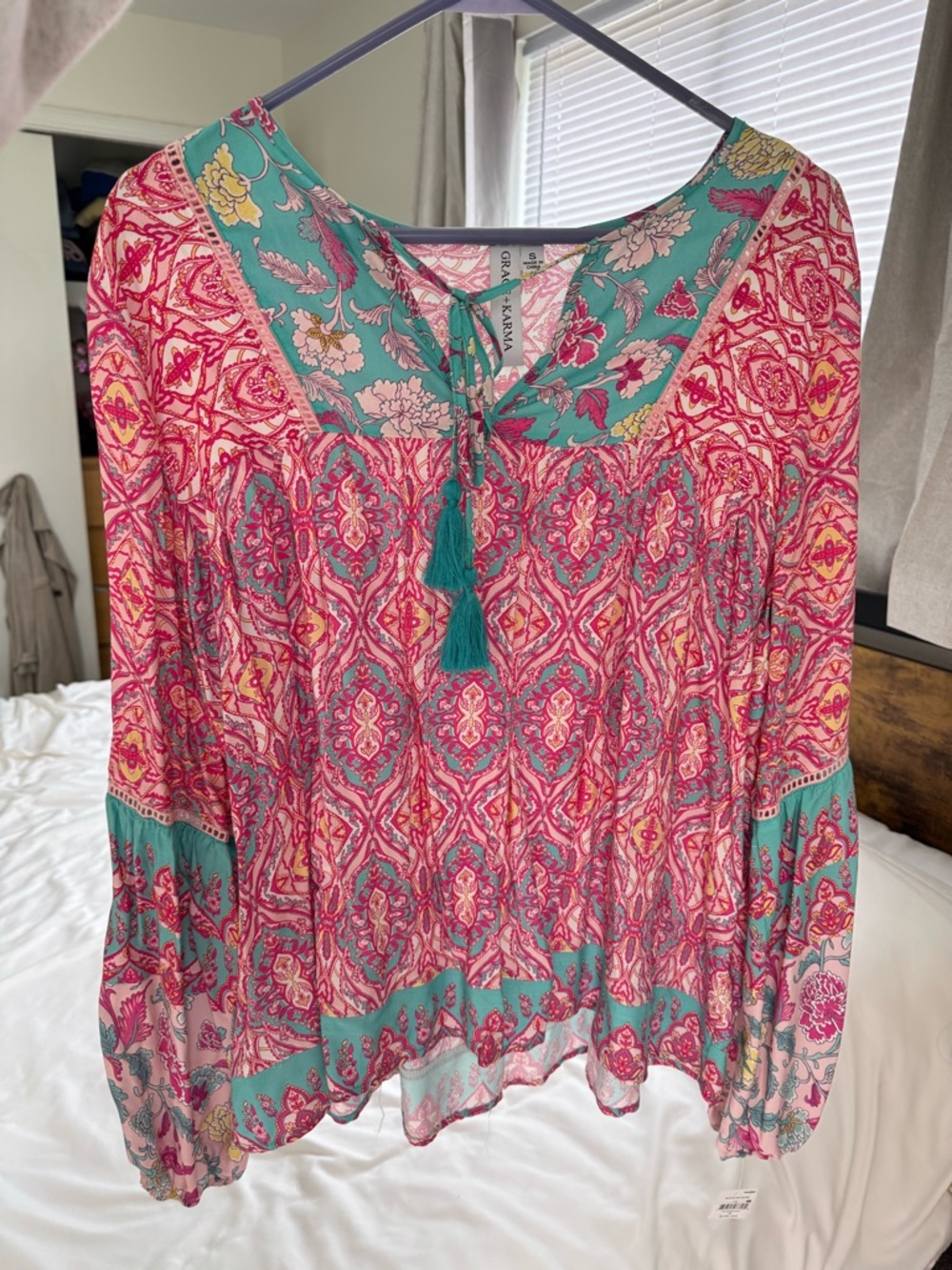 Grace + Karma Boho Floral Blouse